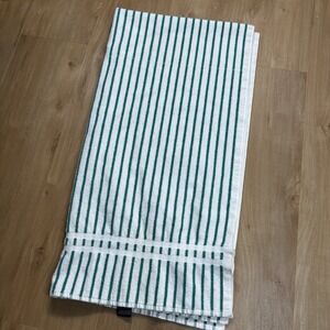 Vintage Ralph Lauren Beach Pool Towel Striped White Green USA Made Large 66"x34"